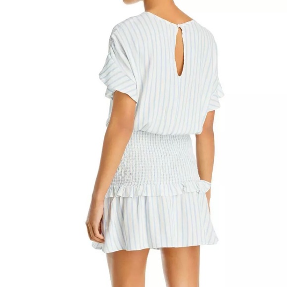 Aqua Smocked Short Sleeve Mini Dress SZ L NWT - Picture 4 of 6